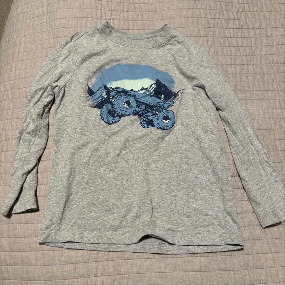 NWOT OshKosh B'gosh Gray Long Sleeve Monster Truck Tee